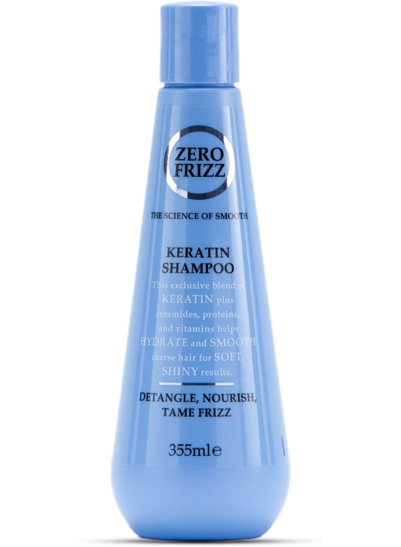 Zero Frizz Keratin Shampoo for Frizzy Hair - 355 ml - Image 1